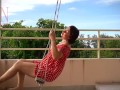 Depraved housewife swinging without panties on a swing FULL VIDEO