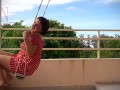 Depraved housewife swinging without panties on a swing FULL VIDEO