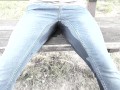 JEANS PISSING IN PUBLIC PARK