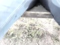 JEANS PISSING IN PUBLIC PARK