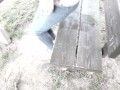 JEANS PISSING IN PUBLIC PARK