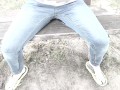 JEANS PISSING IN PUBLIC PARK