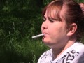 Bbw outdoor close up smoking
