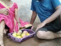 Indian poor girl selling a mango and hard fucking 