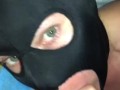 POV Oral Sex on each other leads to him cumming in her mouth while in the back seat of their suv