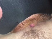 POV Oral Sex on each other leads to him cumming in her mouth while in the back seat of their suv