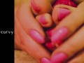 Blonde licks her own toe with feet play! 