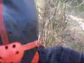Tied to a tree on a sexy outfit, masked and outdoor deepthroat with no mercy