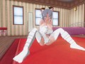 3D HENTAI Yumi strokes her pussy with her paws