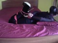 Laura on Heels amateur 2021. Tied on an hotel bed on sexy outfit, deepthroat and cum in mouth