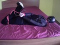 Laura on Heels amateur 2021. Tied on an hotel bed on sexy outfit, deepthroat and cum in mouth