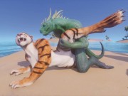 Wild Life / Scaly Furry Porn Dragon with Tiger Girl