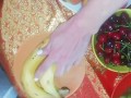 Kinky Girl Puts Fruits In Her Panties And Inserting Them Into Pussy - Angel Fowler