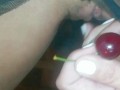 Kinky Girl Puts Fruits In Her Panties And Inserting Them Into Pussy - Angel Fowler