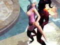 Princess Elizabeth and demon perky fuck in a public bath hentai 3d
