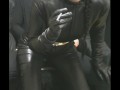 smoking wife in leather gloves and catsuit fucking handjob cumshot promo
