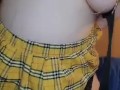 Sexy school girl has fun with toys 