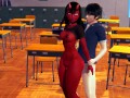 Guy thig job succubus Meru in classroom