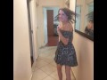 Girl taking stepdaddy for a piss, licking the stream and cleans his cock