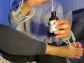 Teenage Girl With Oily Soles Rub Down