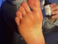 Teenage Girl With Oily Soles Rub Down