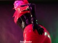 Latex Hot Teasing Video, Rubber Catsuit Arya Grander