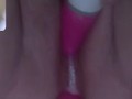 CUM CREAM GUSH! DP pussy/anal, remotely controlled by husband from his desk at work!
