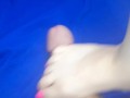 BBW finds hubby making solo vid. So, I take his phone, stomp on his cock and make him cum on my toes
