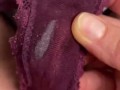 my pussy gets so wet here at work, watch me taste my Creamy Pussy Grool in my wet Burgundy Panties 