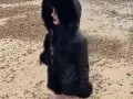 British babe Smoking and flashing on the beach 