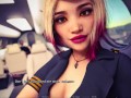 HOT STEWARDESS AND A HORNY GUY WITH HUGE COCK