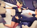 HOT STEWARDESS AND A HORNY GUY WITH HUGE COCK