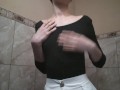 Quick innocent show in a public toilet 