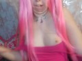 Drooly Ahegao egirl slut strip tease