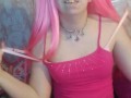 Drooly Ahegao egirl slut strip tease