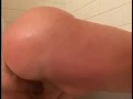 Bbw piss from behind in bath!