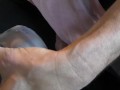 dress up in hose with anal orgasm pump and cum