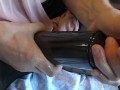 dress up in hose with anal orgasm pump and cum