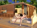 Sherlock Holmes fucks Sasha Grey on the Sims 4 bed