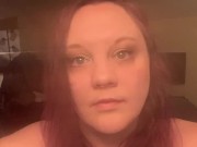 bbw stroking strapon while watching porn