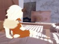 one piece - Фурри рога и копыта вставляет пальчики в писю