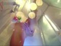 Voyeur camera in the shower room. Shave pussy. naked girl in the shower room.