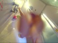 Voyeur camera in the shower room. Shave pussy. naked girl in the shower room.