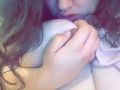 Licking/sucking my own nipple 