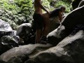 Hot teen babe enjoys pussy fingering and fucking in the middle of the jungle