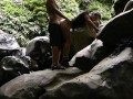 Hot teen babe enjoys pussy fingering and fucking in the middle of the jungle