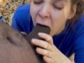 Good deepthroat in the woods