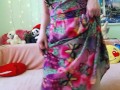 Russian Beautiful redhead woman tease in doggystyle after undress summer dress
