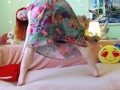 Russian Beautiful redhead woman tease in doggystyle after undress summer dress