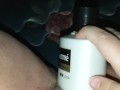 Bunni Stretching with thick conditioner bottle